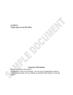 Fillable Online Sample Cigna Open Access Plus Plan Fax Email Print Fillable Online Sample Cigna Open Access Plus Plan Fax Email Print