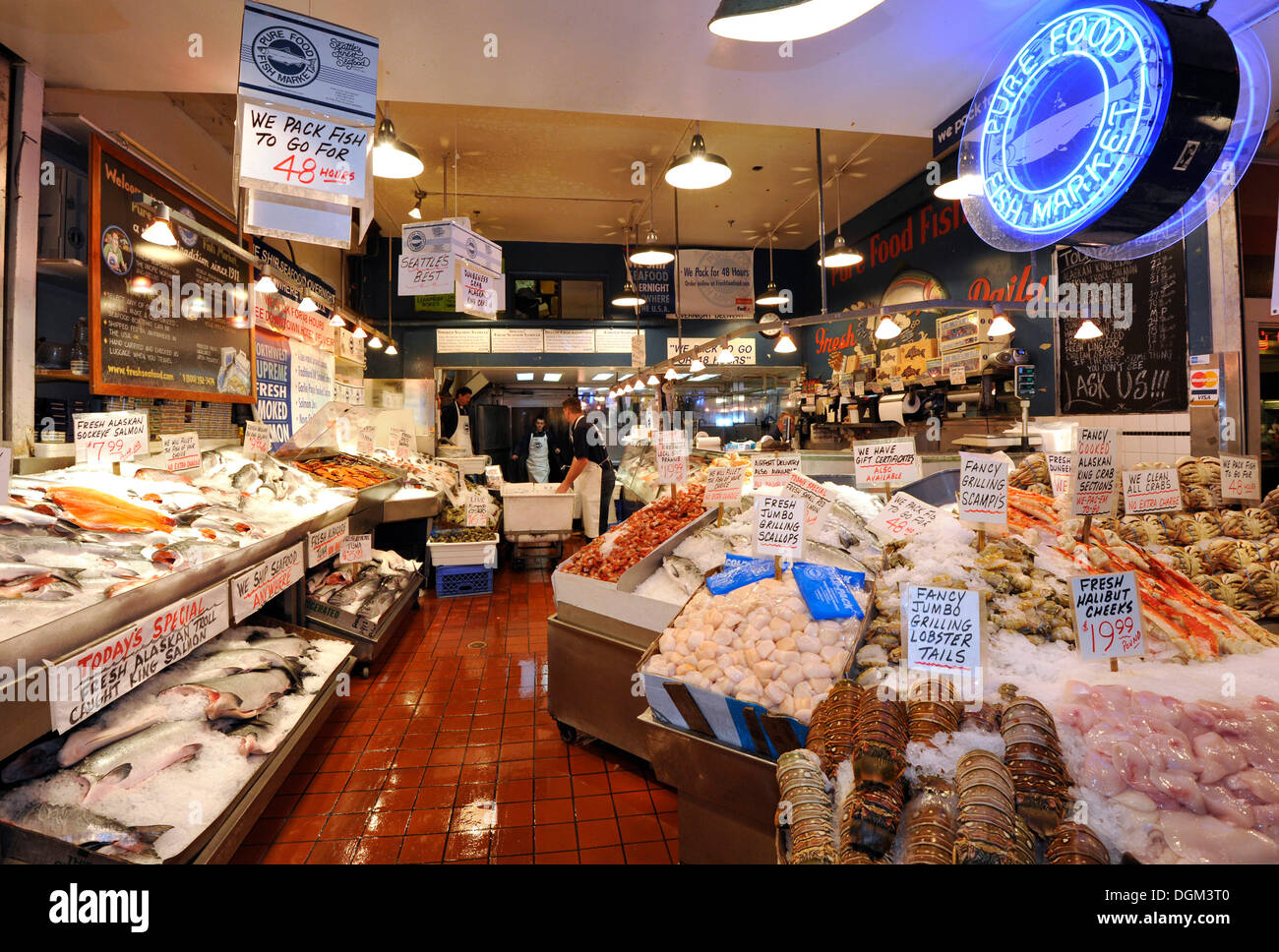 Fishmonger Fresh Seafood Fish And Crabs On Ice Pike Place Public Fishmonger Fresh Seafood Fish And Crabs On Ice Pike Place Public