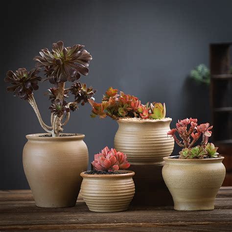 Fleshy Flowerpot Combination Suit Large Creative Move Coarse Pottery Fleshy Flowerpot Combination Suit Large Creative Move Coarse Pottery