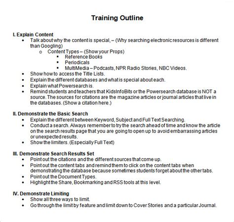 Free 7 Amazing Training Outline Templates In Pdf Ms Word Free 7 Amazing Training Outline Templates In Pdf Ms Word