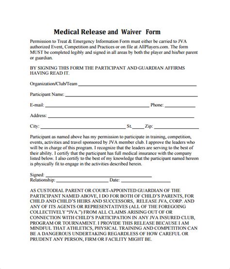 Free 9 Medical Waiver Forms In Pdf Ms Word Free 9 Medical Waiver Forms In Pdf Ms Word