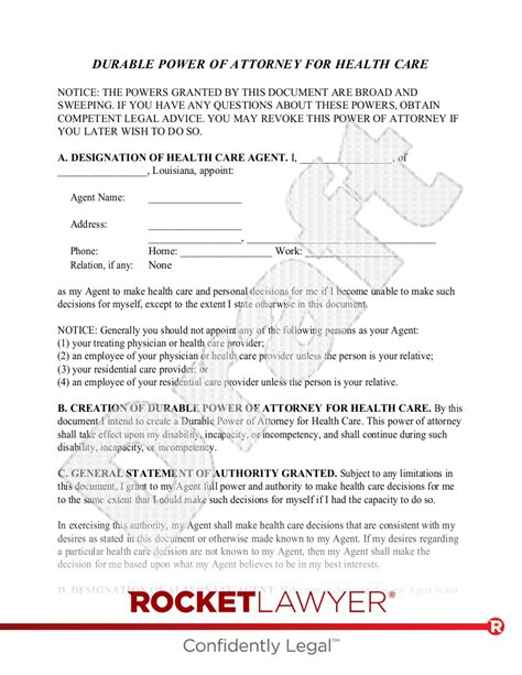 Free Louisiana Healthcare Poa Make Download Rocket Lawyer Free Louisiana Healthcare Poa Make Download Rocket Lawyer