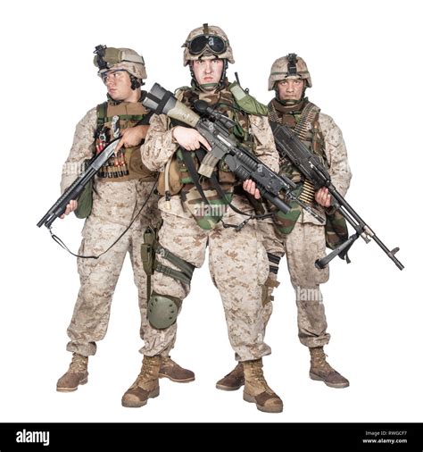 Full Length Group Portrait Of U S Marines In Combat Uniforms Armed Full Length Group Portrait Of U S Marines In Combat Uniforms Armed