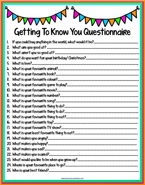 Getting To Know You Questionnaire Getting To Know You Getting To Getting To Know You Questionnaire Getting To Know You Getting To
