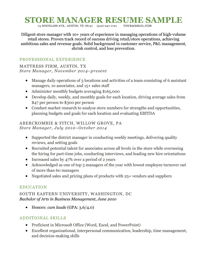 Grocery Store Manager Resume Example Store Manager Resume Example Grocery Store Manager Resume Example Store Manager Resume Example