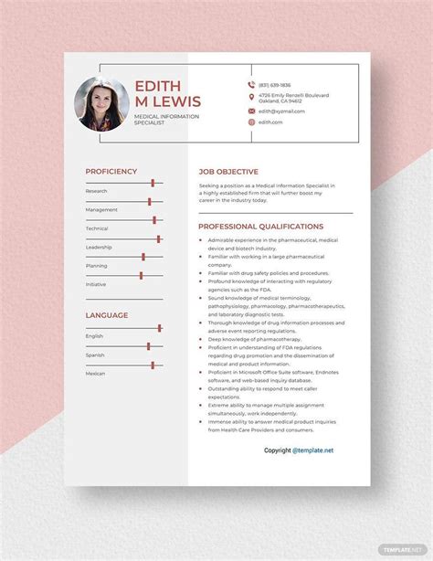 Health Information Specialist Resume In Pages Word Download Health Information Specialist Resume In Pages Word Download
