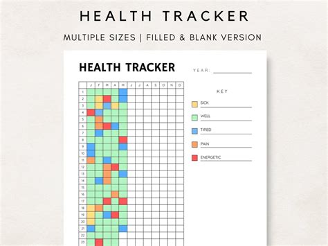 Health Tracker Medical Tracker Health Journal Yearly Tracker Bullet Health Tracker Medical Tracker Health Journal Yearly Tracker Bullet