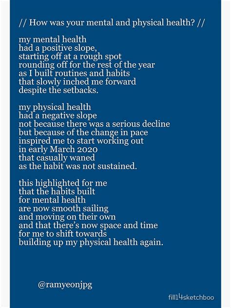 How Was Your Mental And Physical Health A Poem Art Print For Sale How Was Your Mental And Physical Health A Poem Art Print For Sale