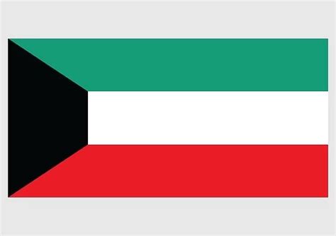 Illustration Of Flag Of Kuwait A Horizontal Tricolor Of Green White And Illustration Of Flag Of Kuwait A Horizontal Tricolor Of Green White And