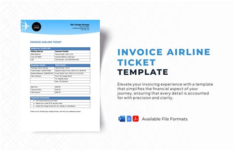 Invoice Airline Ticket Template In Word Pdf Google Docs Download Invoice Airline Ticket Template In Word Pdf Google Docs Download