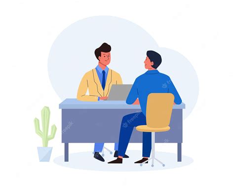 Job Interview Hr Manager With Laptop Talking To The Candidate Vector Job Interview Hr Manager With Laptop Talking To The Candidate Vector
