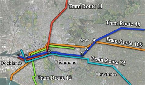 Line Alignments Of Tram Lines Partly Parallel To Melbourne Tram Route Line Alignments Of Tram Lines Partly Parallel To Melbourne Tram Route