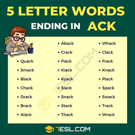 List Of Words Ending In Ack List Of Words Ending In Ack