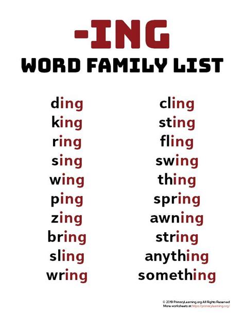List Of Words Ending In Ing List Of Words Ending In Ing