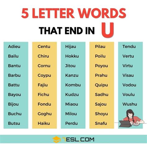 List Of Words Ending In Us