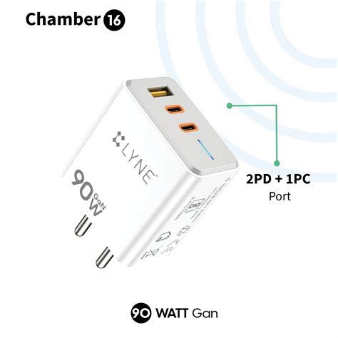 Lyne Chamber 16 90W Gan Technology 2 Pd 1 Qc Port Led Indicator Wi Lyne Chamber 16 90W Gan Technology 2 Pd 1 Qc Port Led Indicator Wi