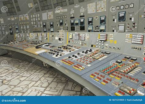 Main Control Board In A Control Operations Room Of The Reactor Of The Main Control Board In A Control Operations Room Of The Reactor Of The