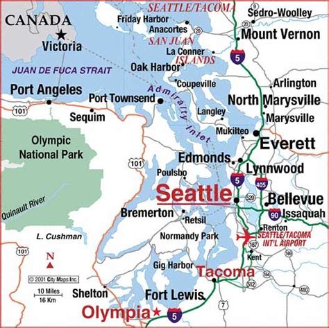 Map Of Seattle Tacoma Area Seattle City Information Tacoma
