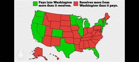Map That Shows If Each Us State Pays More To The Federal Government Or Map That Shows If Each Us State Pays More To The Federal Government Or