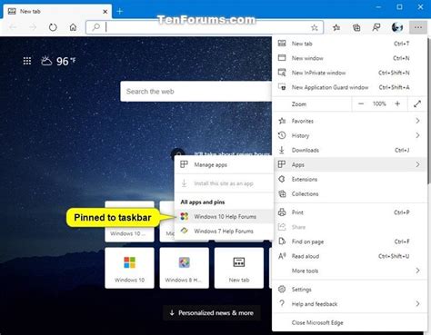 Mciirosft Edge Health Taskbar