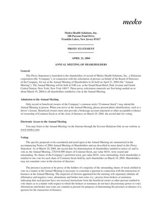 Medco Health Solutions 2007 Proxy Statement Pdf Medco Health Solutions 2007 Proxy Statement Pdf