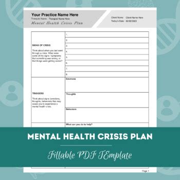 Mental Health Crisis Plan Editable Fillable Printable Pdf Mental Health Crisis Plan Editable Fillable Printable Pdf