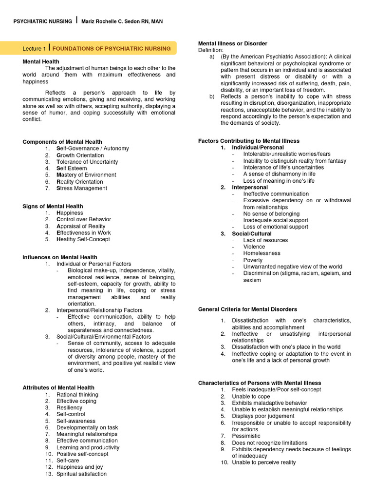 Mental Health Nursing Midterm Study Guide 2024 2 Mental Health Mental Health Nursing Midterm Study Guide 2024 2 Mental Health