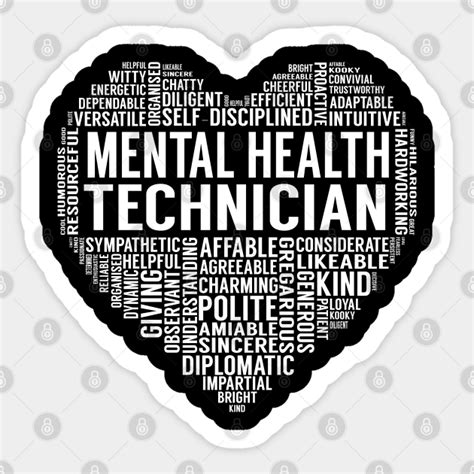 Mental Health Technician Heart Mental Health Technician Sticker Mental Health Technician Heart Mental Health Technician Sticker