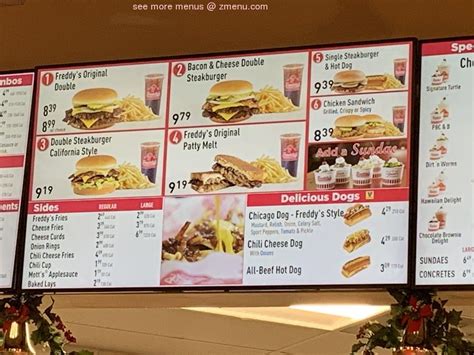 Menu For Freddy's Frozen Custard