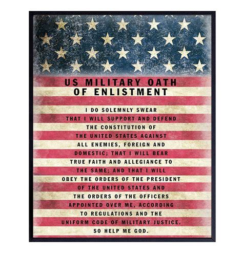 Military Oath Of Enlistment Patriotic American Flag Wall Art Decor Military Oath Of Enlistment Patriotic American Flag Wall Art Decor
