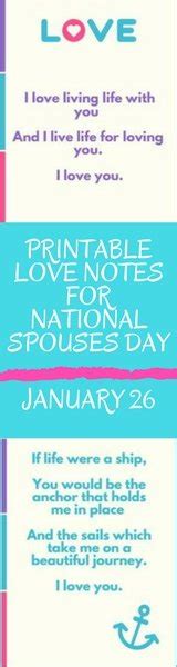 National Spouses Day January 26 Free Printable Notes National Spouses Day January 26 Free Printable Notes