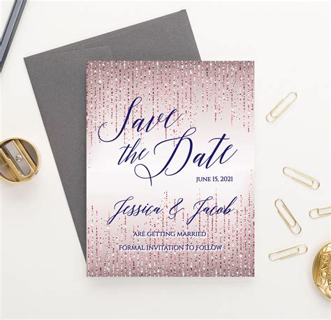 Navy And Rose Gold Save The Date Big Bold Calligraphy And A Prominent Navy And Rose Gold Save The Date Big Bold Calligraphy And A Prominent