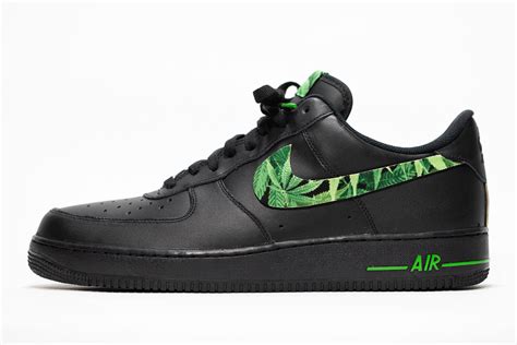 Nike Air Force 1 Black Custom Kushies Edition W Custom Insoles Nike Air Force 1 Black Custom Kushies Edition W Custom Insoles
