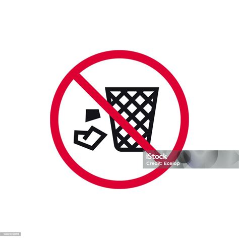 No Trash Prohibited Sign Forbidden Modern Round Sticker Vector No Trash Prohibited Sign Forbidden Modern Round Sticker Vector