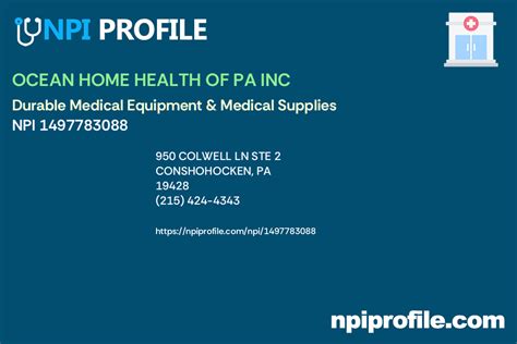 Ocean Home Health Of Pa Llc Npi 1497783088 Durable Medical Ocean Home Health Of Pa Llc Npi 1497783088 Durable Medical