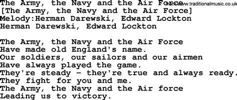 Old English Song Lyrics For The Army The Navy And The Air Force With Pdf Old English Song Lyrics For The Army The Navy And The Air Force With Pdf