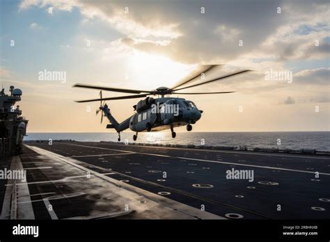 People Are Boarding A Helicopter On The Deck Of An Aircraft Carrier People Are Boarding A Helicopter On The Deck Of An Aircraft Carrier