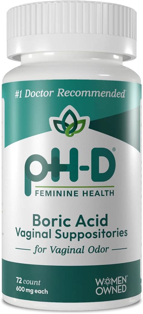 Ph D Feminine Health 600 Mg Boric Acid Suppositories Woman Owned Ph D Feminine Health 600 Mg Boric Acid Suppositories Woman Owned