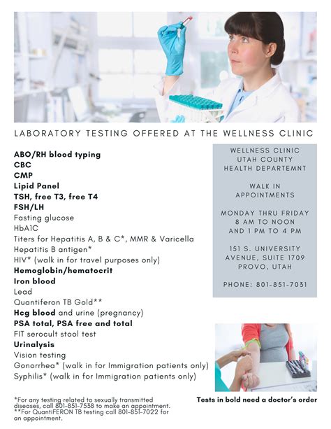 Physical Exams Blood Laboratory Tests Utah County Health Department Physical Exams Blood Laboratory Tests Utah County Health Department