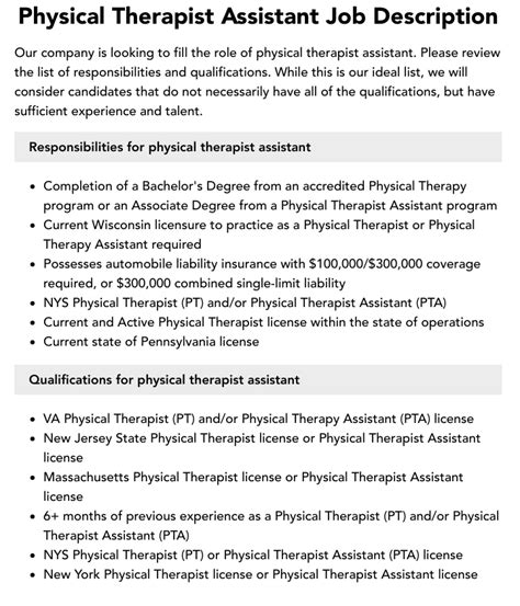 Physical Therapist Assistant Job Description Velvet Jobs Physical Therapist Assistant Job Description Velvet Jobs