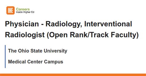 Physician Radiology Interventional Radiologist Open Rank Track Physician Radiology Interventional Radiologist Open Rank Track