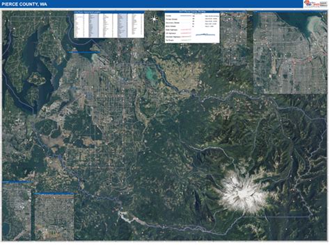 Pierce County Wa Wall Map Satellite Basic Style By Marketmaps Mapsales Pierce County Wa Wall Map Satellite Basic Style By Marketmaps Mapsales