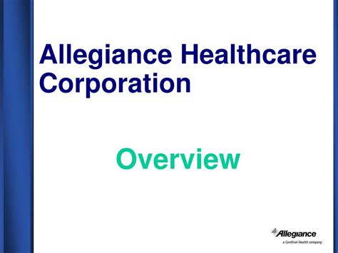 Ppt Allegiance Healthcare Corporation Powerpoint Presentation Free Ppt Allegiance Healthcare Corporation Powerpoint Presentation Free