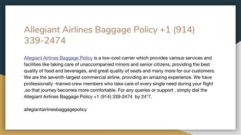 Ppt Allegiant Airlines Baggage Policy 1 914 339 2474 Powerpoint Ppt Allegiant Airlines Baggage Policy 1 914 339 2474 Powerpoint
