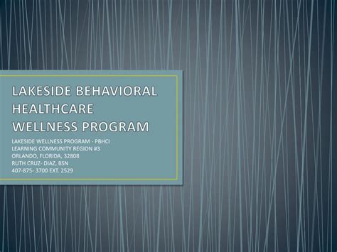 Ppt Lakeside Behavioral Healthcare Wellness Program Powerpoint Ppt Lakeside Behavioral Healthcare Wellness Program Powerpoint