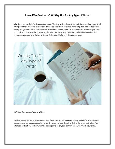 Ppt Russell Vanbrocklen 5 Writing Tips For Any Type Of Writer Ppt Russell Vanbrocklen 5 Writing Tips For Any Type Of Writer