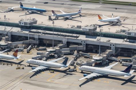 Premium Ai Image Aerial View Of Busy Airport With Planes Taking Off Premium Ai Image Aerial View Of Busy Airport With Planes Taking Off