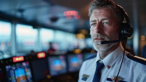 Premium Photo Air Traffic Controller In A Professional Uniform Premium Photo Air Traffic Controller In A Professional Uniform