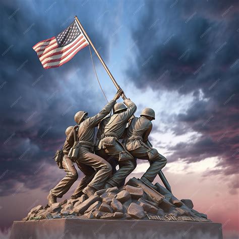 Premium Photo Iwo Jima Memorial Statue Of Soldiers Putting Flag Premium Photo Iwo Jima Memorial Statue Of Soldiers Putting Flag