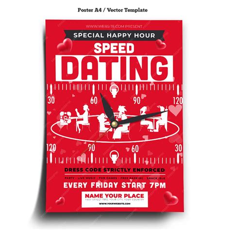 Premium Vector Speed Dating Poster Template Premium Vector Speed Dating Poster Template